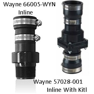 Pictured is the Wayne 66005-WYN 1-1/4 and 1-1/2 inch and Wayne 57028-001 1-1/4 and 1-1/2  screw-in Pump Port Check Valves